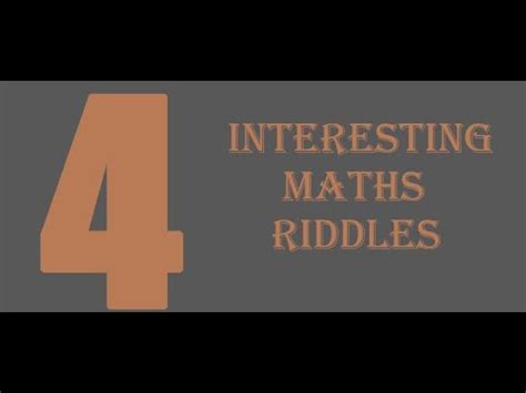 4 Interesting Maths Riddles/Maths Riddles/Maths Riddles for Kids - YouTube