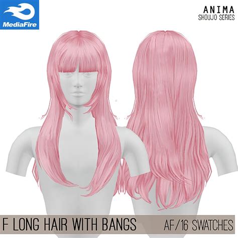 Sims 4 Cc Female Long Hair Mediafire Sims 4 Anime Sims 4 Sims Hair