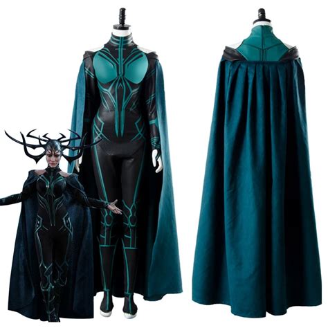 The Avengers Thor 3 Ragnarok Hela Cosplay Costume Suit Cape Outfit
