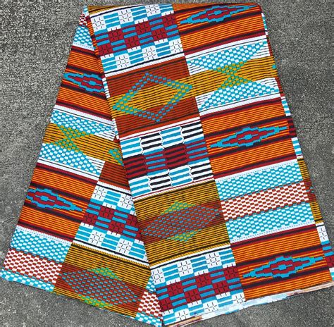 African Multicolored Kente Print Fabric 474