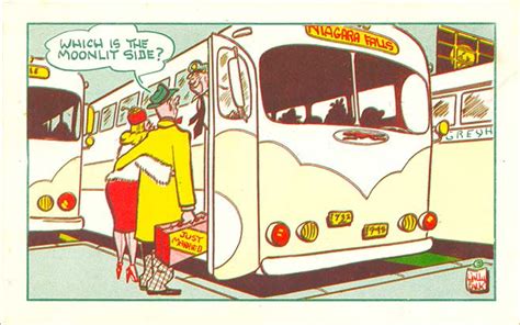 Postcardy The Postcard Explorer Greyhound Bus Cartoons By Wally Falk