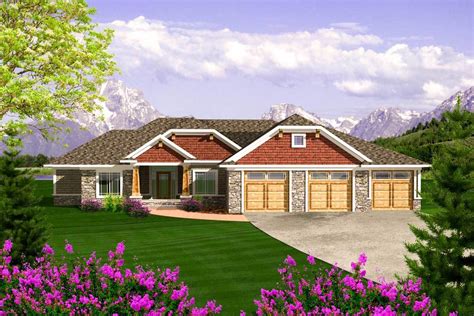 Craftsman Ranch With 3 Car Garage 89868ah Architectural Designs