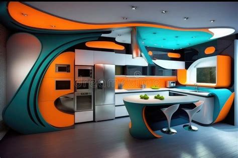 Futuristic Kitchen With Sleek And Modern Designs Futuristic