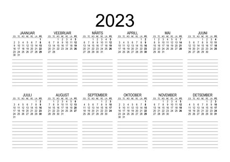 Kalender 2023 Kalendridsu Tasuta Eestikeelsed Kalendrid