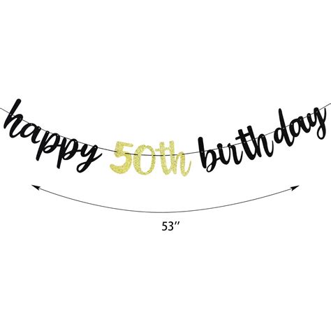 Buy 50th Birthday Decorations Happy Birthday Banner Black Happy 50th