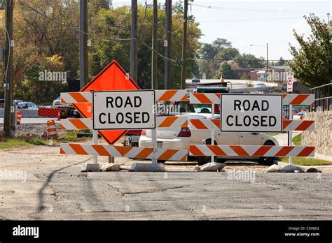 Road Closed Construction Closure High Resolution Stock Photography And