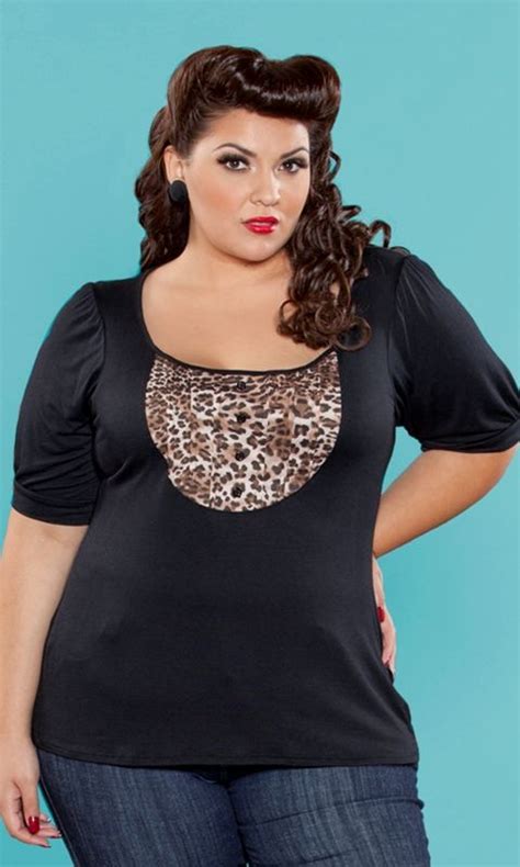 Playful Vintage Inspired Plus Size Jersey Knit Top From The Curvy Kitten By Swak Designs