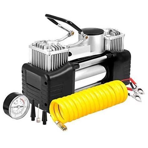 Prakal 12v Tire Inflator Heavy Duty Double Cylinders Direct Drive Metal