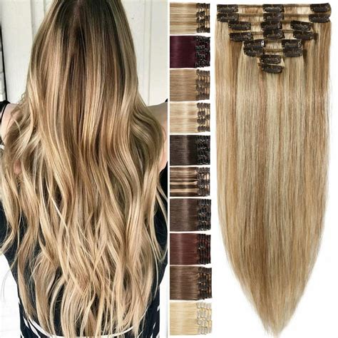 Benehair 100 Real Remy Human Hair Extensions Clip In 8pcs Hair Weft