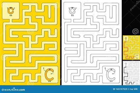 Easy Alphabet Maze Letter H Vector Illustration