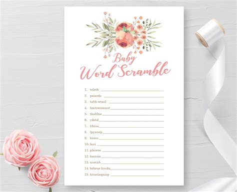 We did not find results for: Baby Word Scramble Game,Baby Shower Game, Peach Blush Floral, Girl Baby Shower Party Games ...