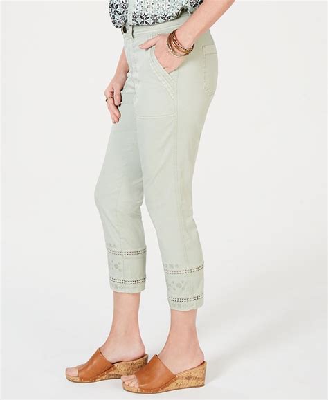 Style And Co Embroidered Capris Pants Created For Macys Macys