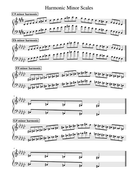 Harmonic Minor Scales Sheet Music For Piano Solo