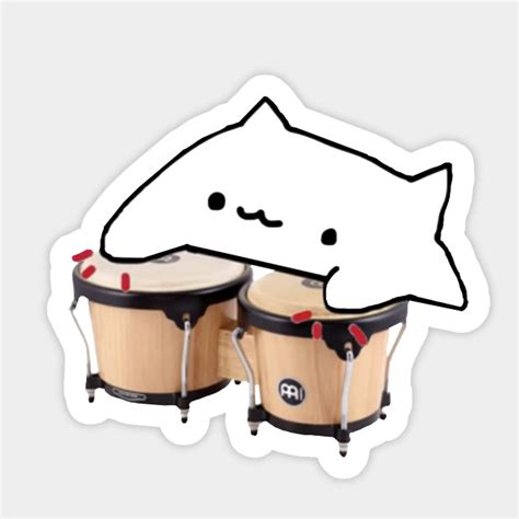Bongo Cat Meme Sticker Teepublic