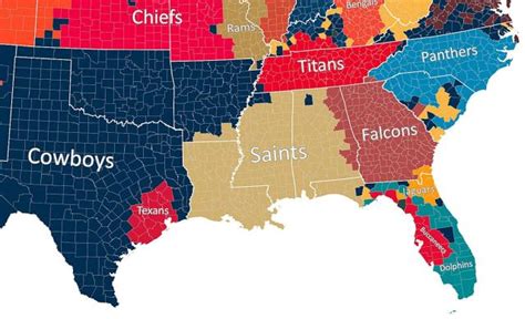 Map Shows Which Nfl Team Every Us County Roots For