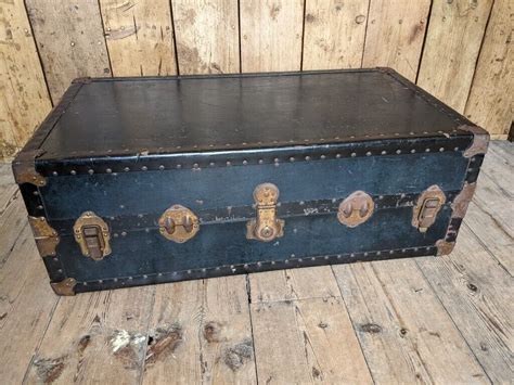 Vintage Steamer Trunk Coffee Table Box Chest Superior Labels Watajoy