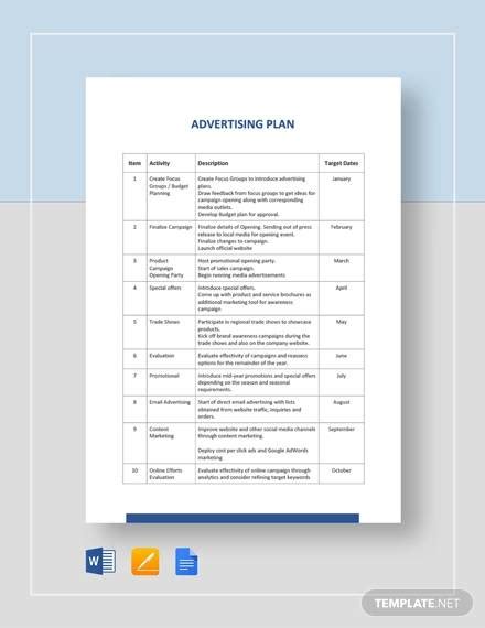 Free 8 Advertising Plan Samples And Templates In Pdf