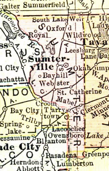Map Of Sumter County Florida 1911