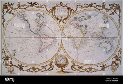 Map Of The World 1770 Stock Photo Alamy