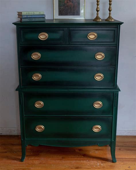 Sold Green Antique Dresser Forest Green Chest Vintage Dresser