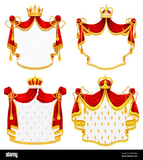 Medieval Heraldic Royal Mantle With Crown Kings Blazon Monarch Coat