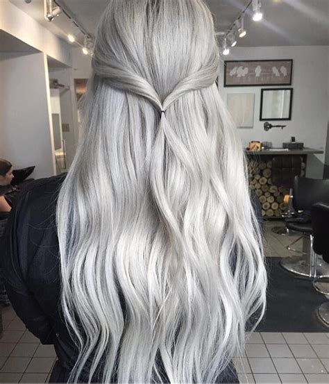 Pin By Meagan Lofton On Hair Silver Hair Color Long Hair Styles