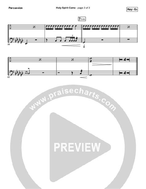 Holy Spirit Come Percussion Sheet Music Pdf Patrick Mayberry Praisecharts