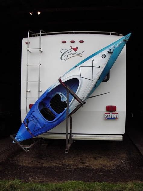 Kayak On The Back Of A Travel Trailer Camping Rv Living Kayaking