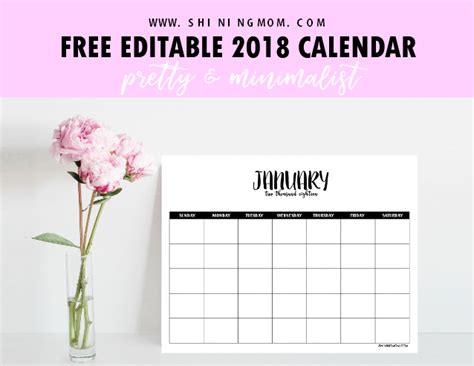 Even further personalization can be done after downloading calendar in local computer. FREE Fully Editable 2018 Calendar Template in Word!