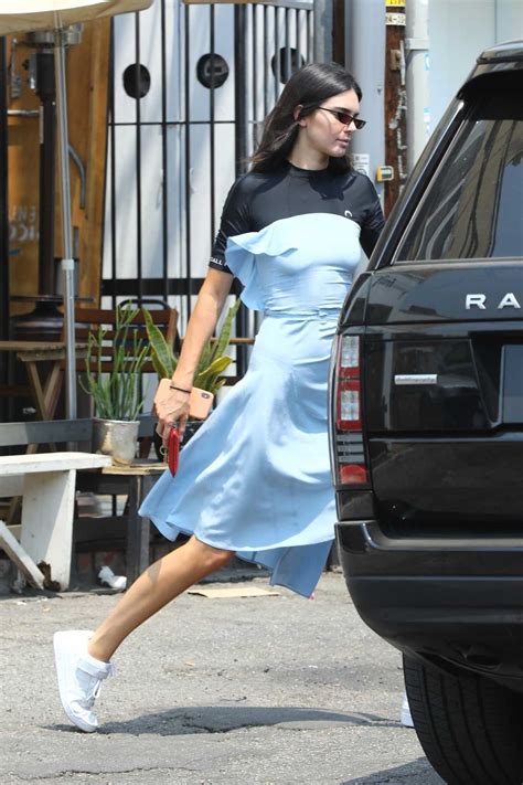 Kendall Jenner In A Blue Summer Dress Was Seen Out In Los Angeles 0809