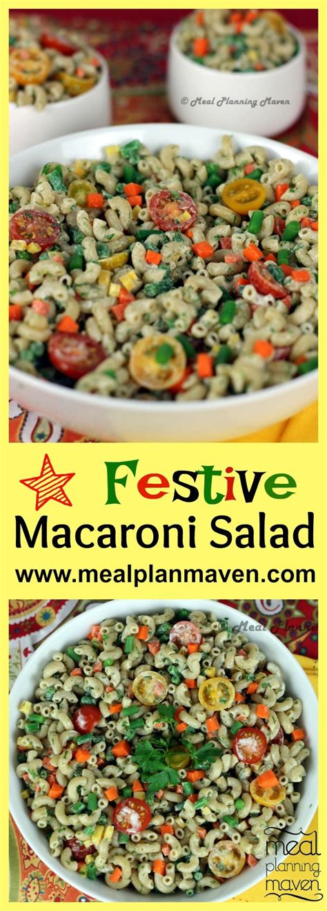 Pasta salad is truly as easy as boiling water and tossing in a few key ingredients. Festive Macaroni Salad | Recipe | Macaroni salad, Whole ...