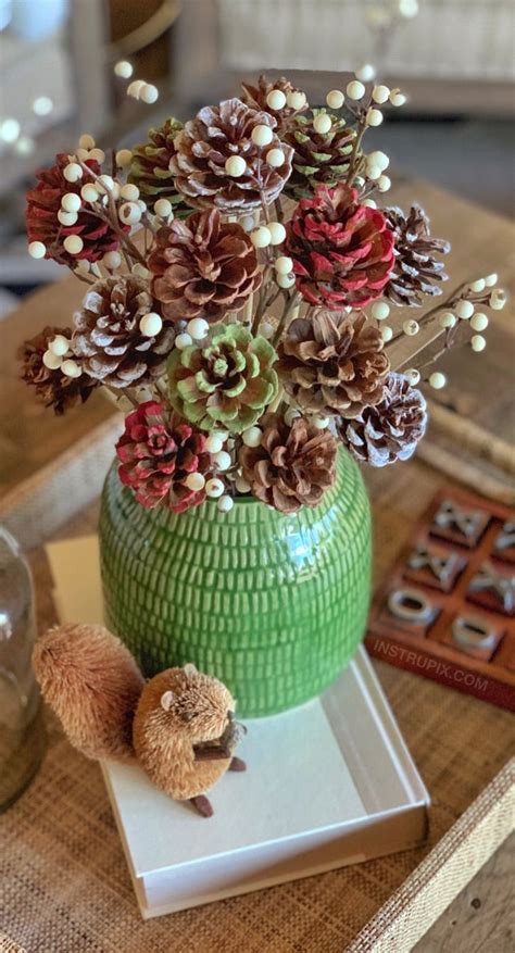 Diy Pinecone Flowers With Stems Cones Crafts Diy Pinecone Pine Cone