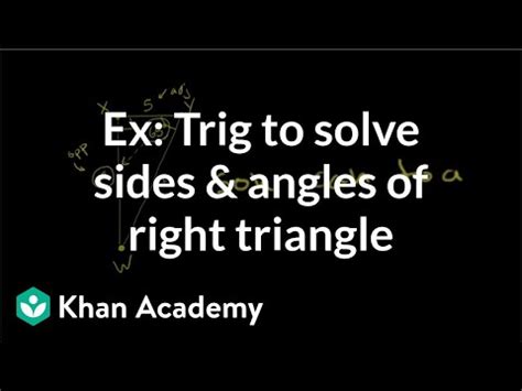 Trigonometry involves calculating angles and sides in triangles. Solving for a side in right triangles with trigonometry ...