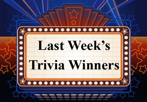 Daily Trivia Contest Winners For The Week Ending Sunday June