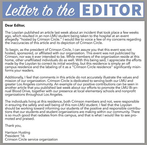 Letters To Editors Format Letters To Eve Long