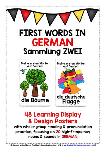 German First Words 2 48 Posters With Activities By Livelylearning