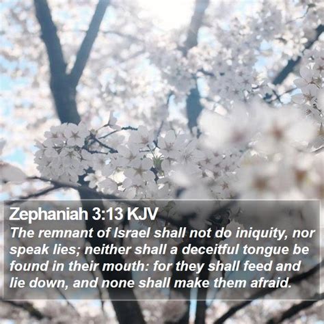 Zephaniah 313 Kjv The Remnant Of Israel Shall Not Do Iniquity Nor