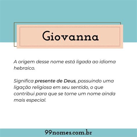 Significado Do Nome Giovanna 99 Nomes