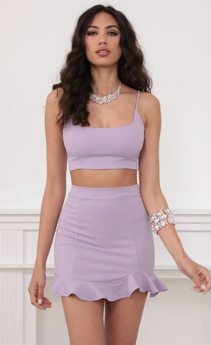 Skirts Monroe Ruffle Set In Light Purple Purple Dress Outfits Purple Skirt Outfit Light