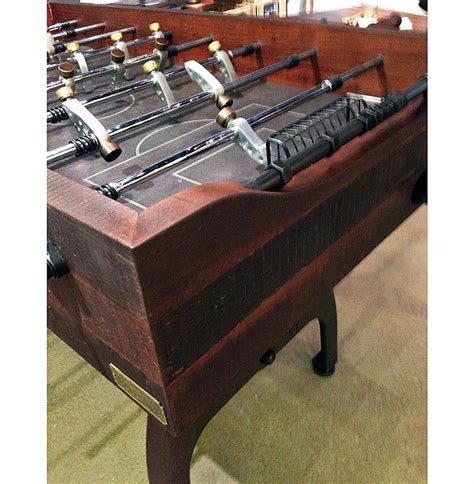 Most foosball tables are manufactured from materials such as mdf wood which does not cope well with being wet. Bradley Industrial Reclaimed Wood Iron Foosball Table ...