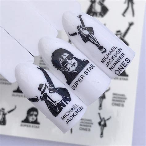 Michael Jackson Nail Decals Nail Stickers Nail Water Etsy Nail