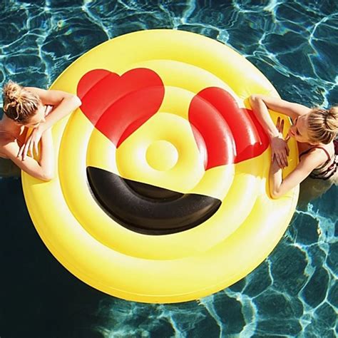 Buy 142cm Water Toys Inflatable Emoji Pool Float Toys