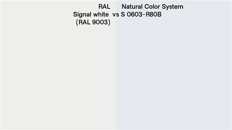 Ral Signal White Ral Vs Natural Color System S R B Side By