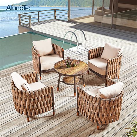 Pe Rattan Wicker Weaving Sling Rope Sofa Set Outdoor Garden Furniture Buy Furnitures Outdoor