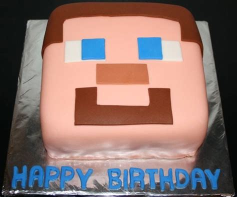 Steve Minecraft Face Cake