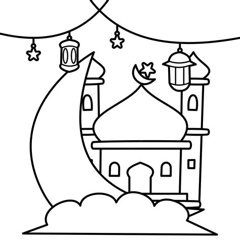 Premium Vector Islamic Doodle Coloring Page