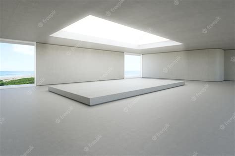 Premium Photo Abstract Interior Design 3d Rendering Of Modern Showroom
