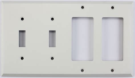 Classic Accents Inc Matte White 4 Gang Combo Wall Plate 2 Toggle