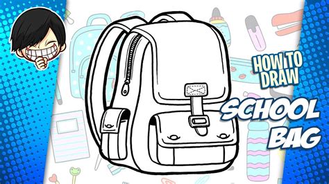 How To Draw School Bag Step By Step Youtube