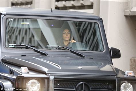 kim kardashian takes a break from mommy duty to run errands in her luxury mercedes suv daily